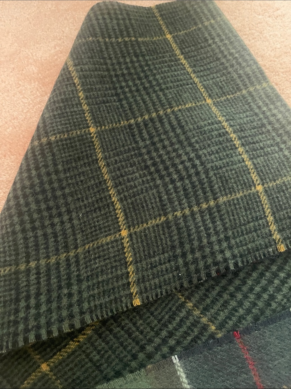 Barbour unisex Plaid Wool Scarf reversible new 100% Lamb wool - Picture 5 of 10